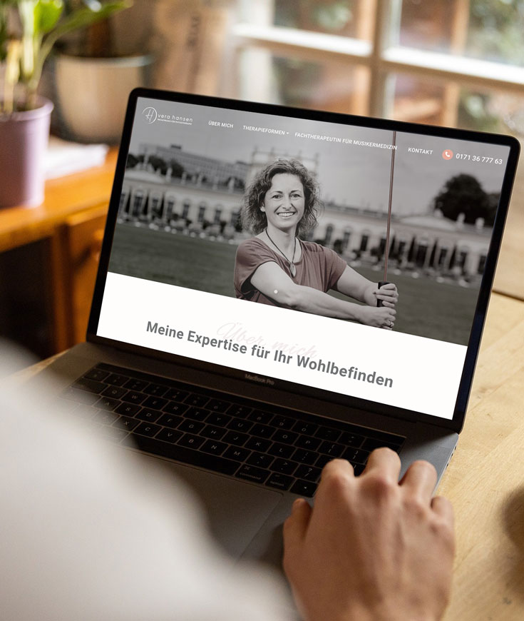Mockup der Webseite hansen-physio.de
